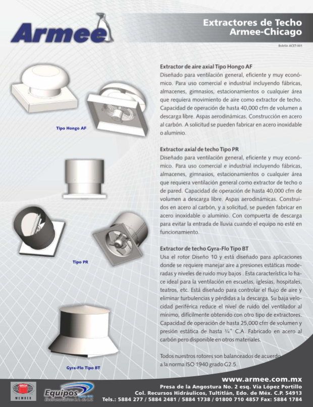Extractores de Techo Armee-Chicago