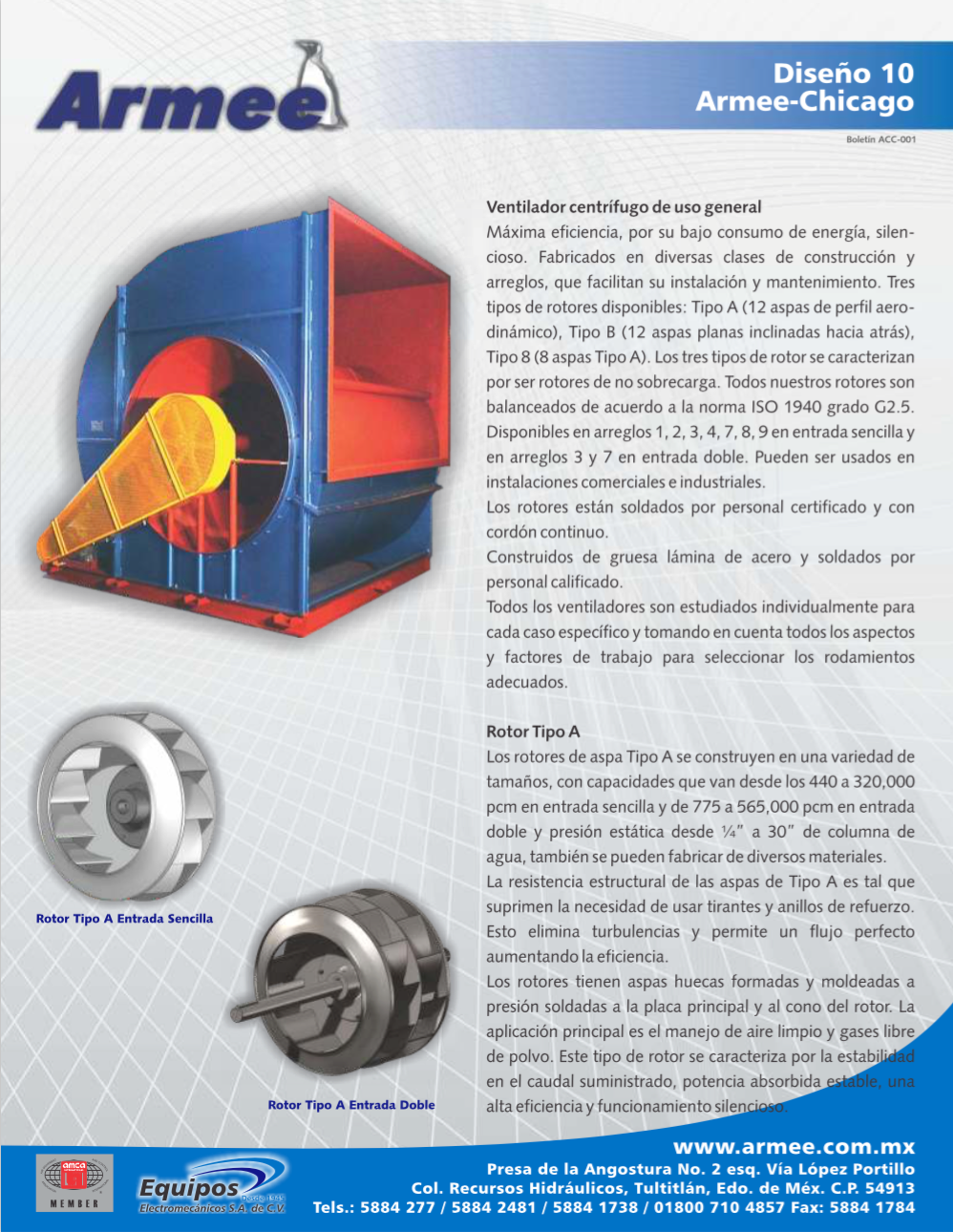 Ventilador centrífugo de uso general